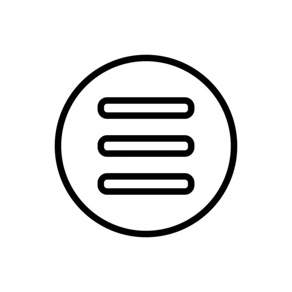 Icono de boton de menú de hamburguesa. Símbolo, ilustración del logotipo para el concepto móvil y el diseño web. — Archivo Imágenes Vectoriales