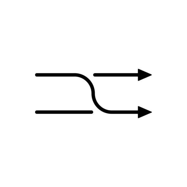 Mistura de seta, ícone do contorno do shuffle seta. Símbolo, ilustração do logotipo para o conceito móvel e web design . —  Vetores de Stock