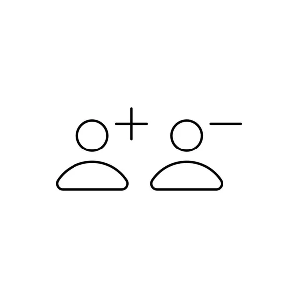 Add friend outline icon. Symbol, logo illustration for mobile concept and web design.