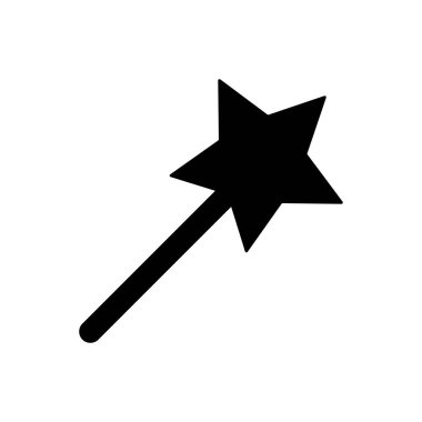 Sihirli değnek taslak simgesi. Mobil konsept ve web tasarımı için sembol, logo illüstrasyonu.