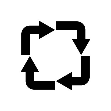 Geri dönüşüm ana simgesi izole edildi. Mobil konsept ve web tasarımı için sembol, logo illüstrasyonu.