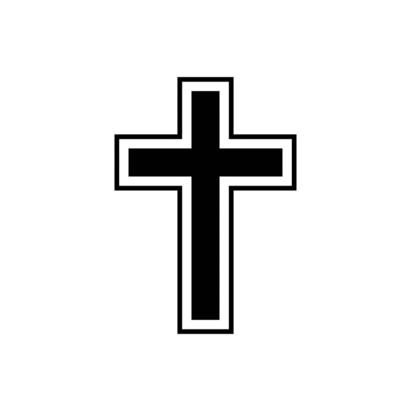 基督教交叉轮廓图标孤立。移动概念和网页设计的符号、标识说明. — 图库矢量图片