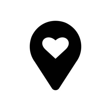 Aşk yeri tutucu ana hat simgesi izole edildi. Mobil konsept ve web tasarımı için sembol, logo illüstrasyonu.