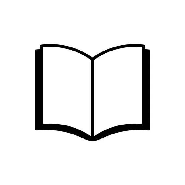 Açık kitap ana hatları simgesi izole edildi. Mobil konsept ve web tasarımı için sembol, logo illüstrasyonu.