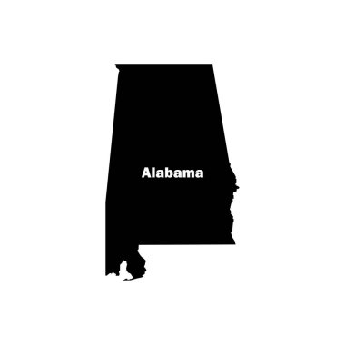 Alabama eyalet taslak simgesi izole edildi. Mobil konsept ve web tasarımı için sembol, logo illüstrasyonu.