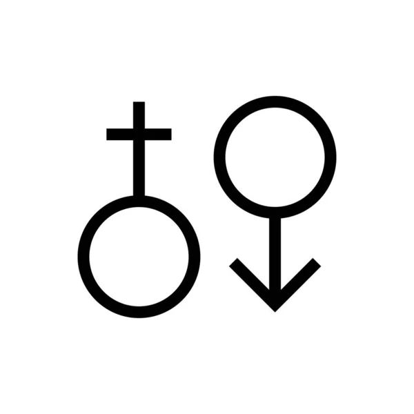 性别轮廓图标孤立。移动概念和网页设计的符号、标识说明. — 图库矢量图片