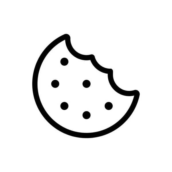 Bitten cookie outline icon isolated. Símbolo, ilustración del logotipo para el concepto móvil y el diseño web . — Archivo Imágenes Vectoriales