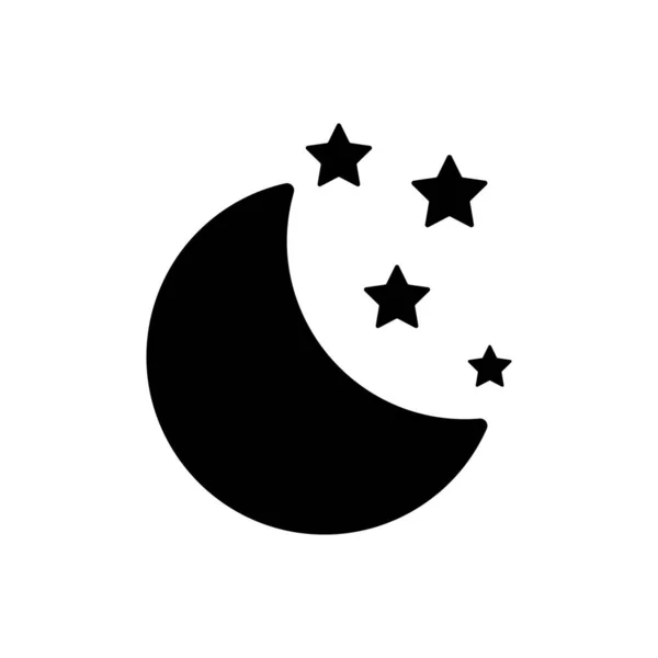 Lua com estrelas delinear ícone isolado. Símbolo, ilustração do logotipo para o conceito móvel e web design . —  Vetores de Stock