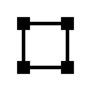 Kare taslak simgesi izole edildi. Mobil konsept ve web tasarımı için sembol, logo illüstrasyonu.