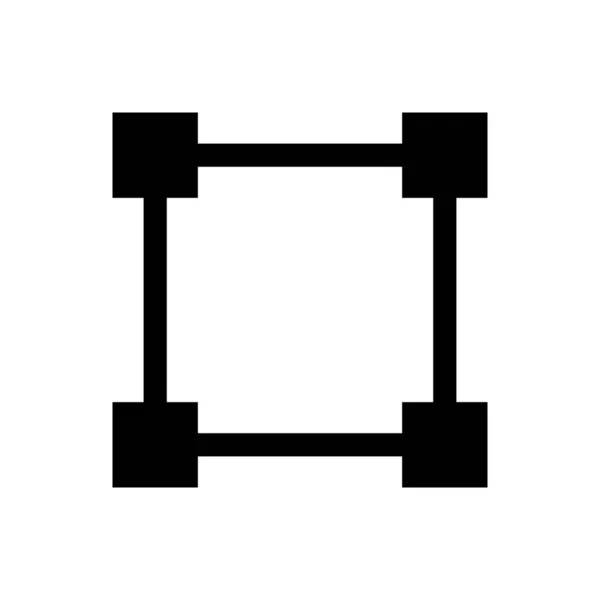 Ícone de contorno quadrado isolado. Símbolo, ilustração do logotipo para o conceito móvel e web design . —  Vetores de Stock