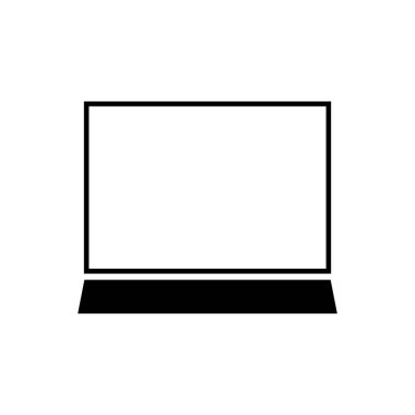 Laptop ana hatları simgesi izole edildi. Mobil konsept ve web tasarımı için sembol, logo illüstrasyonu.