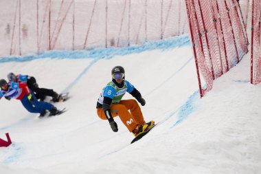 Sierra Nevada, İspanya - 13 Mart 2017: Freestyle FIS Kayak dünya 