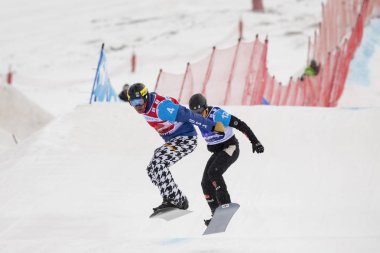 Sierra Nevada, İspanya - 13 Mart 2017: Freestyle FIS Kayak dünya 