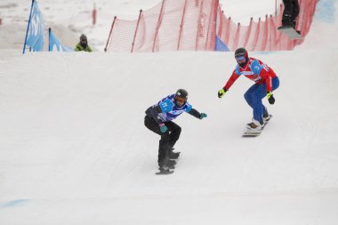 Sierra Nevada, İspanya - 13 Mart 2017: Freestyle FIS Kayak dünya 