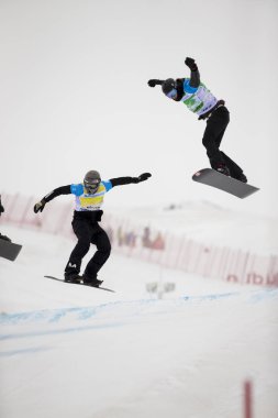 Sierra Nevada, İspanya - 13 Mart 2017: Freestyle FIS Kayak dünya 