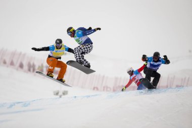Sierra Nevada, İspanya - 13 Mart 2017: Freestyle FIS Kayak dünya 