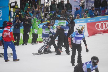 Sierra Nevada, İspanya - 13 Mart 2017: Freestyle FIS Kayak dünya 