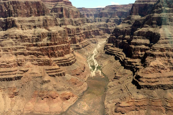 Blick über den Süd- und Nordrand des Grand Canyon aus dem Hubschrauber USA — Stockfoto