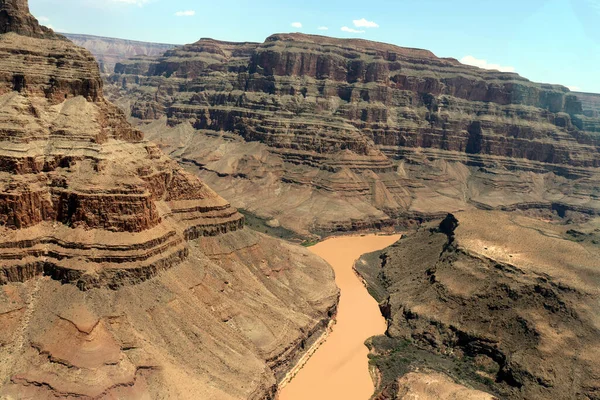 Blick über den Süd- und Nordrand des Grand Canyon aus dem Hubschrauber USA — Stockfoto