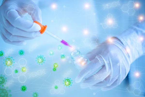 Scientists are inventing vaccines to prevent disease , Concept of science and medicine