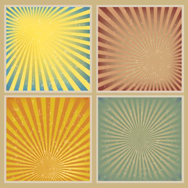 Vintage arka plan şerit deseni ile set