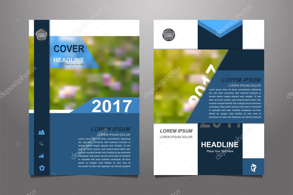 Blue Vector annual report Leaflet Brochure Flyer template design