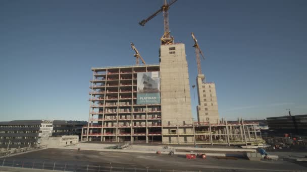 Gotemburgo Suécia Novembro 2019 Canteiro Obras Cidade Construindo Vstlnken Centralomrdet — Vídeo de Stock