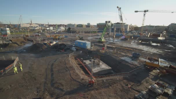 哥德堡 Gothenburg Sweden 2019年11月 城市的一个建筑工地 在中央车站建造了Vstlnken — 图库视频影像