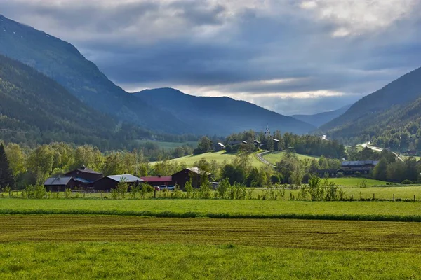 Деревня Закат Норвегии — стоковое фото