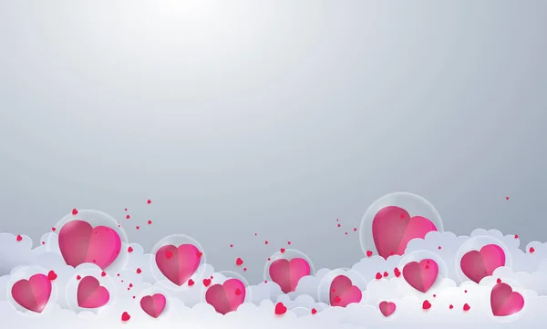Piękny Wektor Ilustracji Stylu Graficznego Tekst Serca Miłości Romantyczna Koncepcja — Wektor stockowy