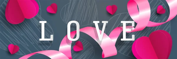 Belle Illustration Vectorielle Style Graphique Cœurs Amour Texte Concept Créatif — Image vectorielle