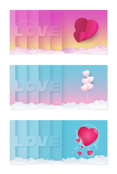Belle Illustration Vectorielle Style Graphique Cœurs Amour Texte Romantique Concept — Image vectorielle