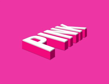 Marka etiketi ve logotip için 3 boyutlu Pembe metin efekti şablonu, tasarım fikri.