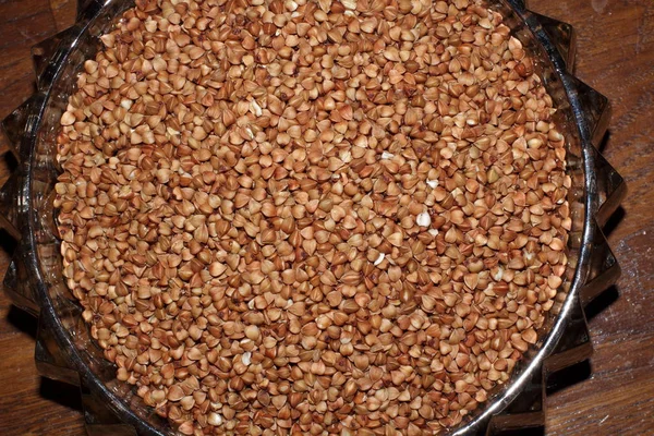 Bowl Buckwheat Cereals Buckwheat Very Healthy Food Rich Iron Helps Stock Picture