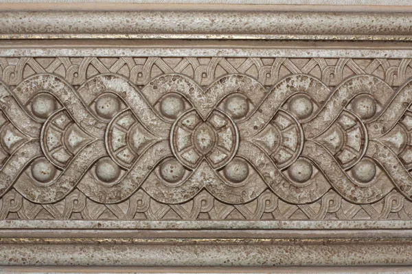 Motif Symétrique Céramique Couleur Pastel Beige Frontière Pour Carrelage Élément — Photo