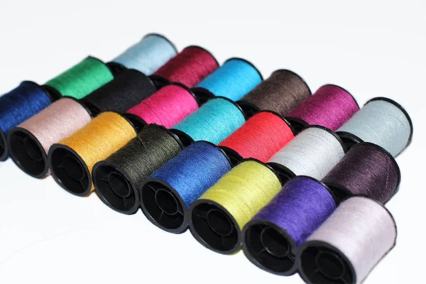 Reels Colorful Bright Threads Sewing Needlework — 스톡 사진