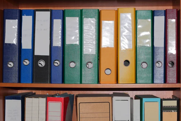 Archive Shelf Documents Colored Folders Stock Image