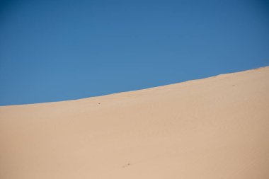 White sand with clear blue sky in background