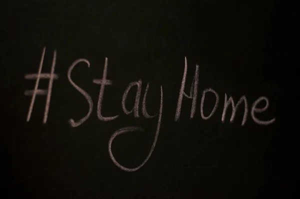 Stay Home Written Chalk Blackboard — Stock Photo, Image