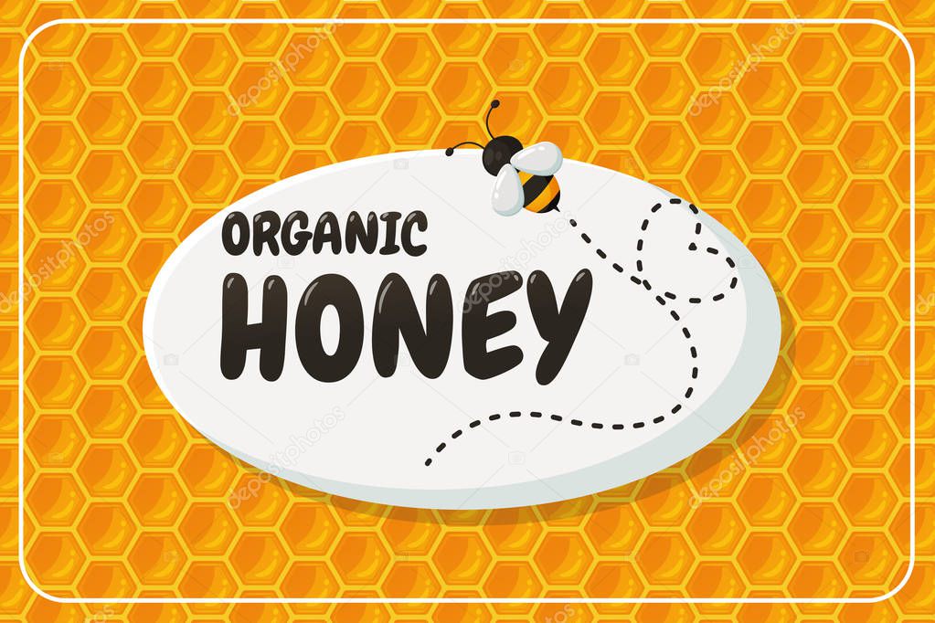 The geometric honeycomb background has a sweet yellow honey color to make a delicious bakery.