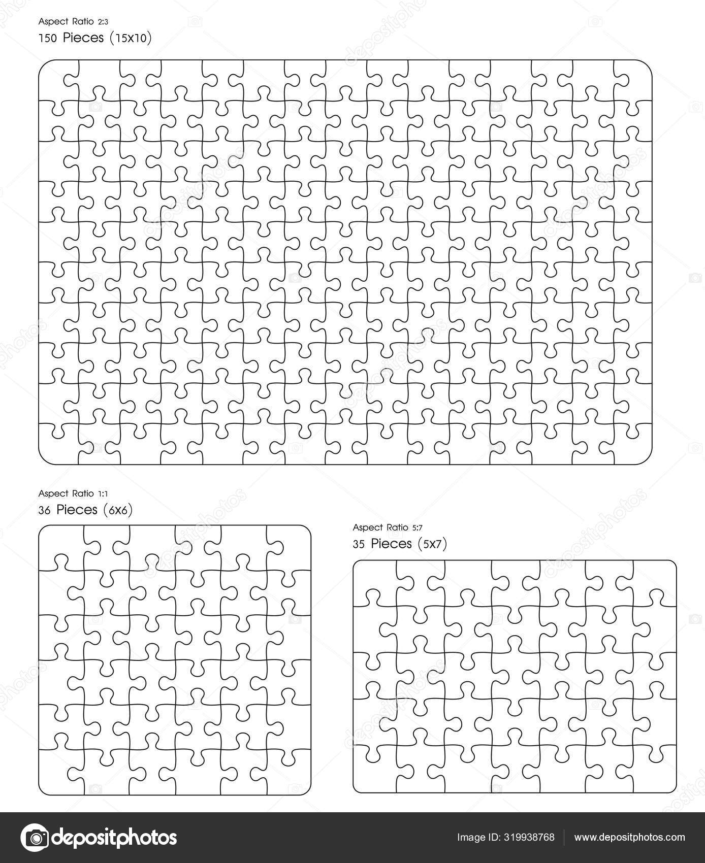 Download Jigsaw Puzzle Mockup Size 15x10 6x6 5x7 For Overlapping Puzzle Images In The Game Per Picture Vector Image By C Crstocker Vector Stock 319938768