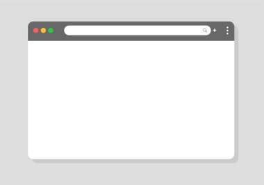Tarayıcı penceresi. Modern web siteleri için basit olması için tasarlanmış vektör tarayıcı penceresi