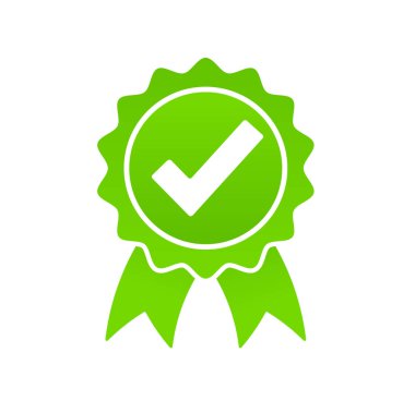 Sertifika ikonu. Mal ve hizmet kalitesi garanti simgesi.