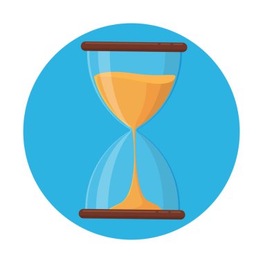 Kum saati ikonu. Zamanı dolmak üzere olan kum saati vektörü..