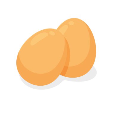 Tavuk Yumurta Vektörü beyaz arkaplandan parçayı ayır. Tavuk yumurtası yemek pişirmek için popüler bir malzemedir..