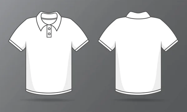 Plantillas delanteras y traseras Camiseta blanca simple para el diseño de la camisa . — Vector de stock