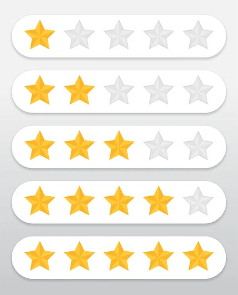 黄星标志通过网站对客户产品和服务的质量评级 — 图库矢量图片