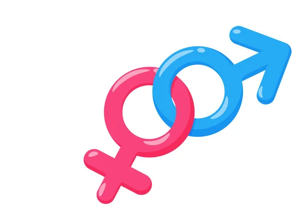 Símbolo de género. Símbolos que indicam as características sexuais de homens e mulheres . — Vetor de Stock