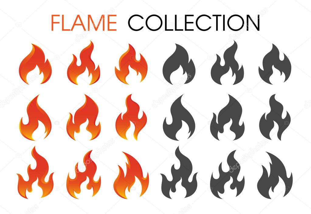 Flame logo, beautiful shape icon Concept of burning, spicy food.