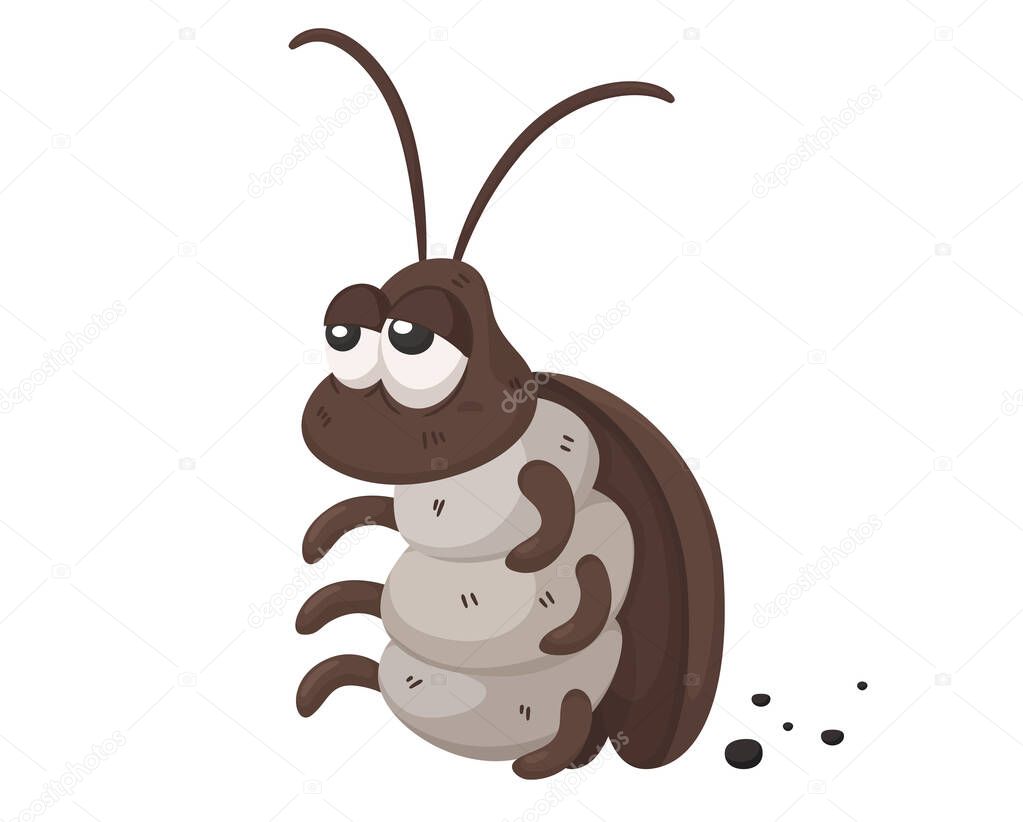 Cockroach cartoon vector. Cockroaches are carriers of disease. Like being in a dirty place.